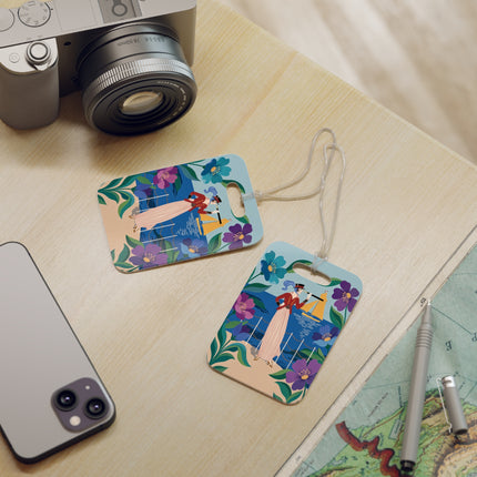 🌊🔭 The Lady Of The Seaside Lookout Luggage Tag – Art Deco Nautical Adventure