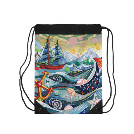 Nautical Patterns Drawstring Bag