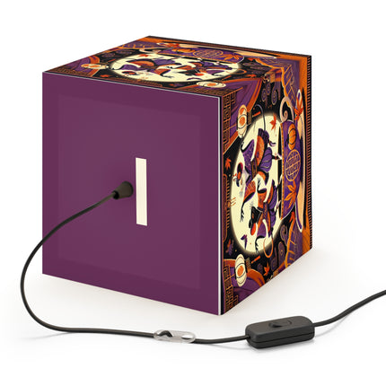 Theatrical Halloween Kabuki Mice on Teacup Light Cube Lamp