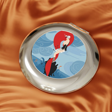 Siren of the Waves Compact Mirror – Dramatic Sea Power & Bold Elegance