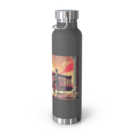 Art Deco Valentine's Romance Copper Vacuum Insulated Bottle, 22oz