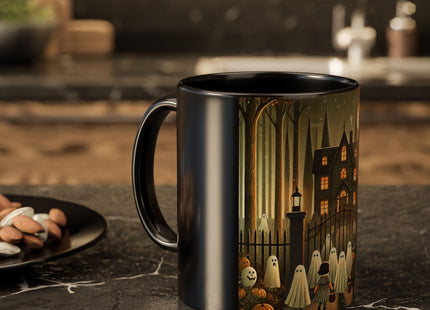 Ghostly Welcome – A Halloween Night Colorful Mugs (11oz, 15oz)
