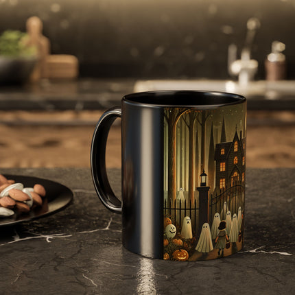 Ghostly Welcome – A Halloween Night Colorful Mugs (11oz, 15oz)