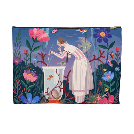 🐠🌸 The Enchanted Aquarium Garden Accessory Pouch – Art Deco Underwater Fantasy