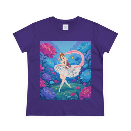 🦋🌸 The Butterfly Garden Ballet Cotton Tee – Art Deco Floral Whimsy