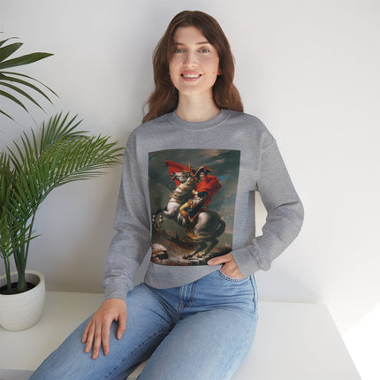 Napoleon Crossing the Alps by Jacques-Louis David Heavy Blend™ Crewneck Sweatshirt