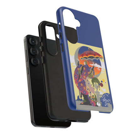 Parasol Sunset Geisha Phone Case – Elegant Twilight Grace