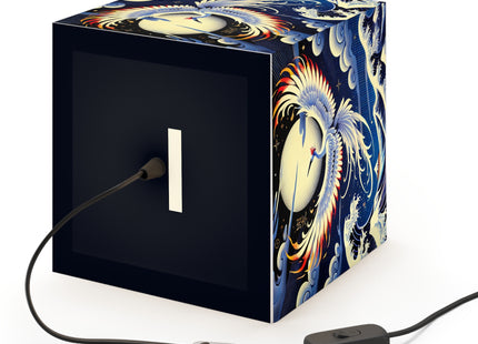 Majestic White Crane Light Cube Lamp