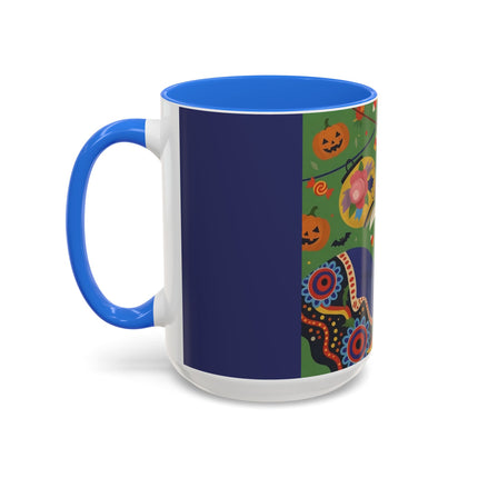 🏮🎃 The Lady Of Halloween Lanterns Colorful Mug – Colorful Art Deco Halloween Charm