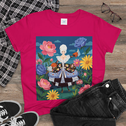 🌸👑 The Duchess Of The Enchanted Garden Cotton Tee – Art Deco Floral Elegance