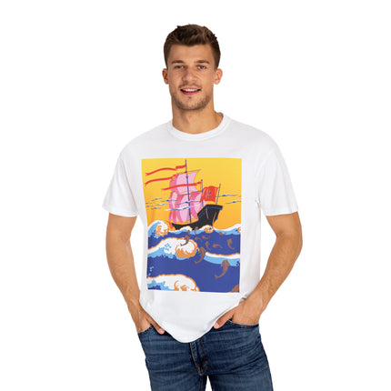 Golden Seas and Whimsical Dreams Unisex Garment-Dyed T-shirt