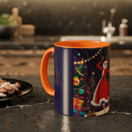 🎄❄️ The Christmas Snowball Dance Colorful Mug – Whimsical Holiday Fashion Fantasy