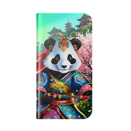 🦊⚔️ Cyberpunk Panda Samurai Flip Case – Futuristic Honor & Kitsune Spirit