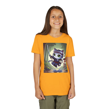 Moonlit Samurai Kitty Youth Short Sleeve Tee