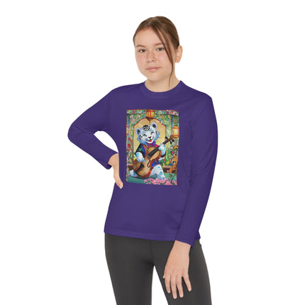 Melodies of the Snow Lion Cub Youth Long Sleeve Competitor Tee – Musical Magic & Enchanted Adventure