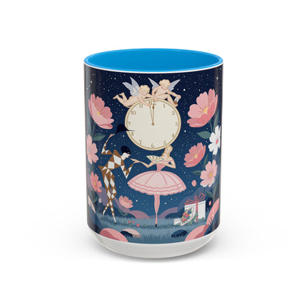 🕛🌸 Midnight Waltz Before Christmas Colorful Mug – Art Deco Holiday Fantasy