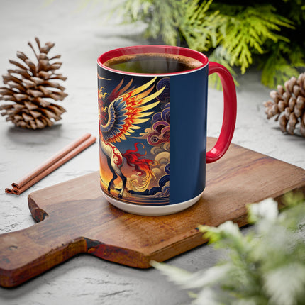 Flame-Winged Horse at Sunset Colorful Mugs (11oz, 15oz)