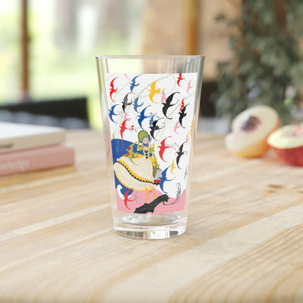 Flight of the Songbirds Pint Glass – Theatrical Whimsy & Colorful Harmony