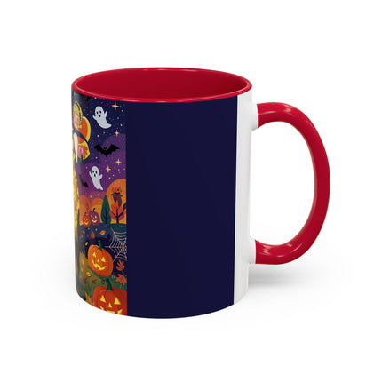 🎃🐈‍⬛ The Pumpkin Moon Embrace Colorful Mug – Whimsical Halloween Charm