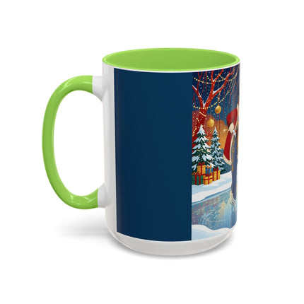 ⛸️🎄 The Christmas Skating Pavilion Colorful Mug – Art Deco Holiday Fantasy