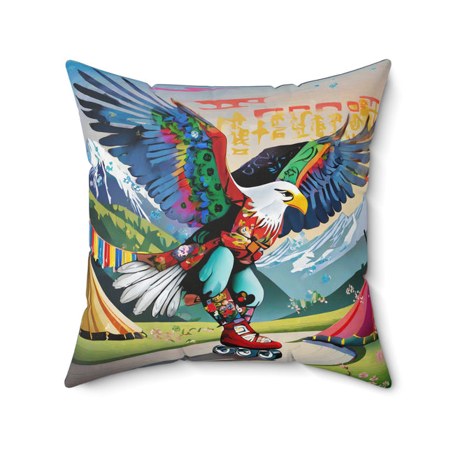 Eagle Skater Spun Polyester Square Pillow
