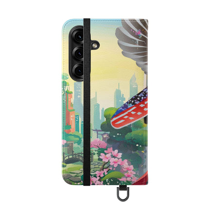 🦉⚔️ Cyberpunk Samurai Owl Flip Case – Neon Wisdom & Warrior Honor