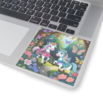 Baby Unicorns and Fluttering Butterflies Kiss-Cut Stickers (4 Sizes)