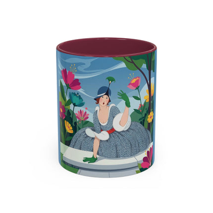 The Lady Of The Secret Garden Colorful Mugs – Art Deco Botanical Elegance