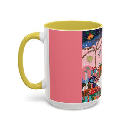 🎀🎄 Christmas Morning In The Rose Parlor Colorful Mug – Art Deco Holiday Fantasy