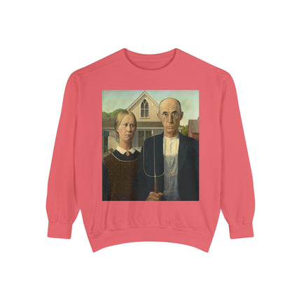 American Gothic by Grant Wood Unisex Garment-Dyed Sweatshirt
