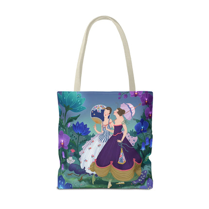 🌸☂️ The Ladies Of The Garden Promenade Tote Bag – Art Deco Floral Elegance