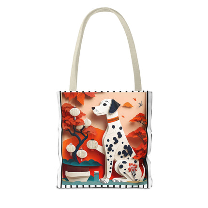 Dalmatian at an Autumn Bonsai Exhibition Tote Bag (AOP)