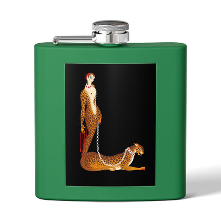 Leopard Queen Stainless Steel Flask – Wild Beauty & Art Deco Glamour