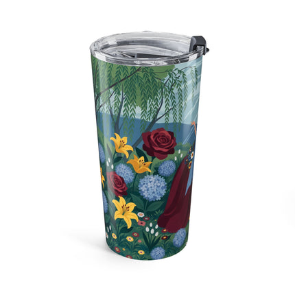 🌹🌿 The Willow Garden Promenade Tumbler, 20oz – Art Deco Floral Elegance