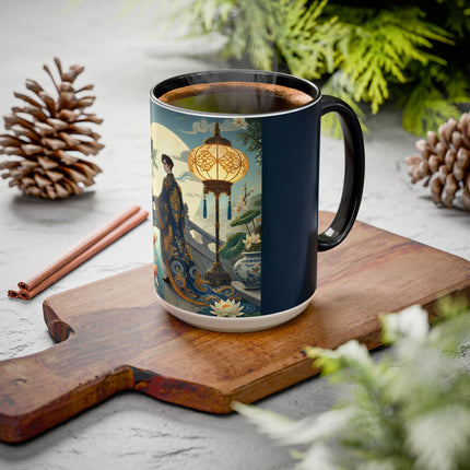Moonlit Bridge Gentleman Colorful Mug – Imperial Serenity & Moonlit Harmony