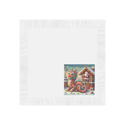 Playful Dragon's Christmas White Coined Napkins