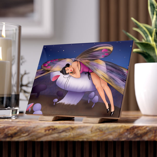 Slumbering Fairy on the Mushroom Ceramic Tile