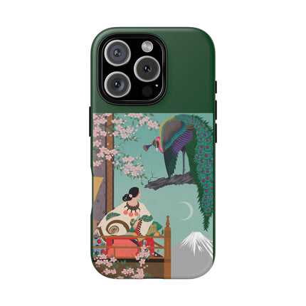 Peacock Garden Phone Case – Japanese Elegance & Timeless Beauty