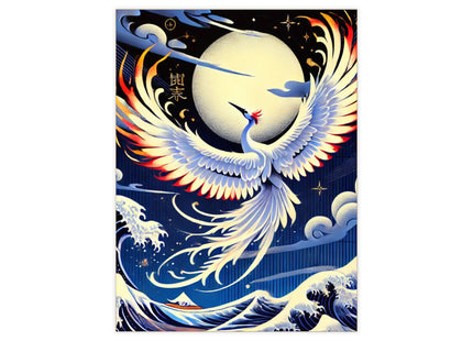 Majestic White Crane Ceramic Tile