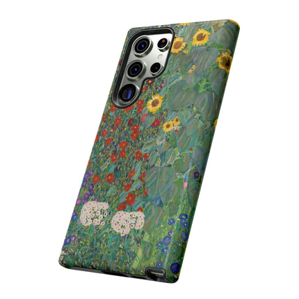 Farm Garden with Sunflowers by Gustav Klimt Phone Cases