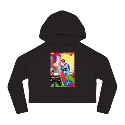 A Timeless Journey by Umberto Brunelleschi Women’s Cropped Hooded Sweatshirt