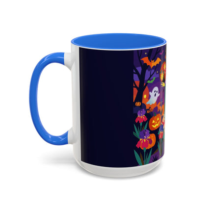 🌙🎃 The Moonlit Garden Masquerade Colorful Mug – Floral Halloween Charm