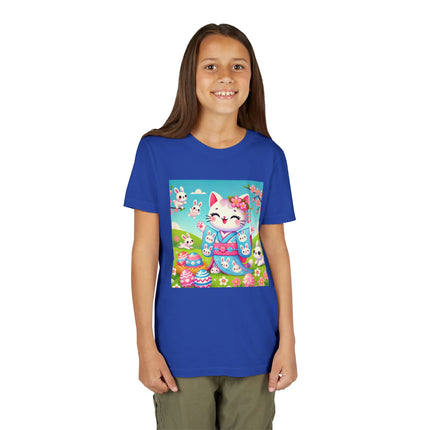 Springtime Kitten’s Easter Joy Youth Short Sleeve Tee
