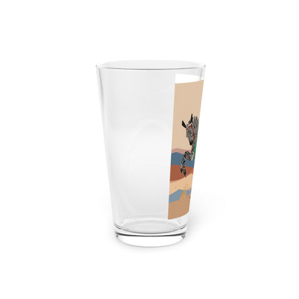 Zebra Rider Pint Glass – Safari Chic & Art Deco Adventure