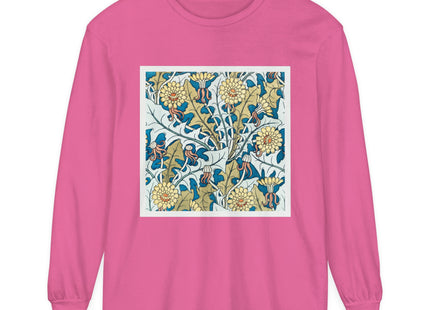 Art Nouveau Dandelion Flower Garment-dyed Long Sleeve T-Shirt