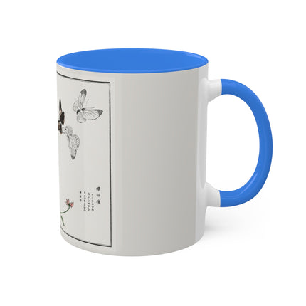 Butterflies and flower illustration by Morimoto Toko Colorful Mugs, 11oz