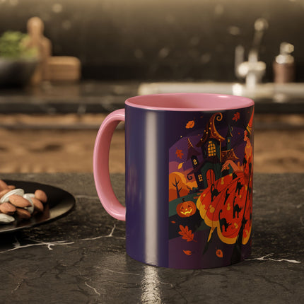 🐈‍⬛🎃 The Black Cat Witch Of Pumpkin Manor Colorful Mug – Whimsical Halloween Charm
