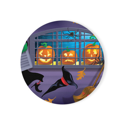 Whimsical Halloween Mischief Cork Back Coaster