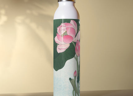 Blooming Lotus Flowers by Ohara Koson Slim Water Bottle