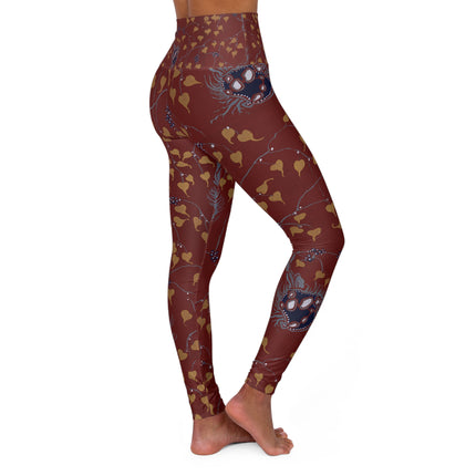Art Nouveau Flower Pattern by Émile-Alain Séguy High Waisted Yoga Leggings (AOP)